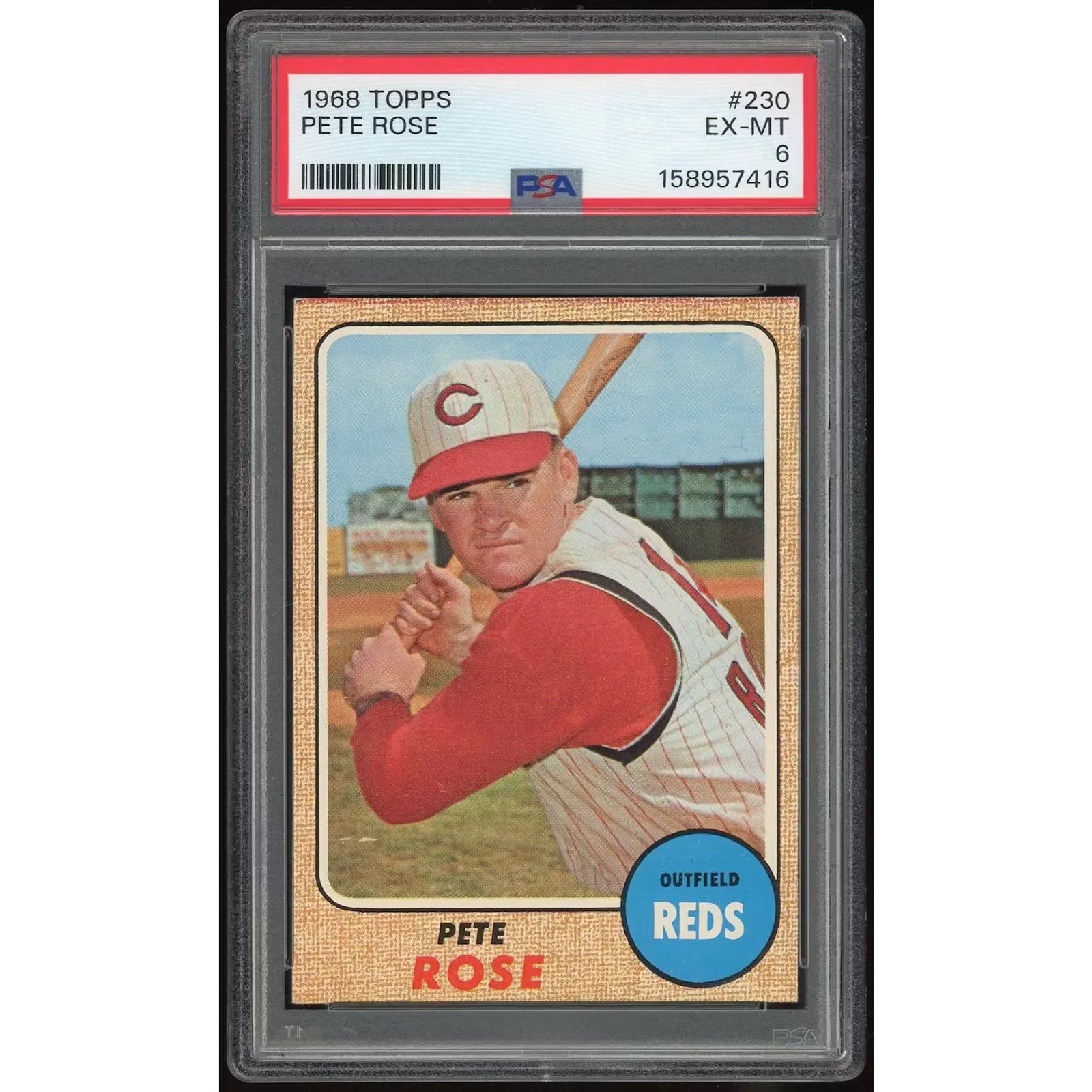 Pete Rose 1968 Topps #230 Baseball Card | PSA 6