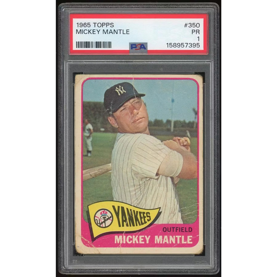 Mickey Mantle 1965 Topps #350 Baseball Card | PSA 1