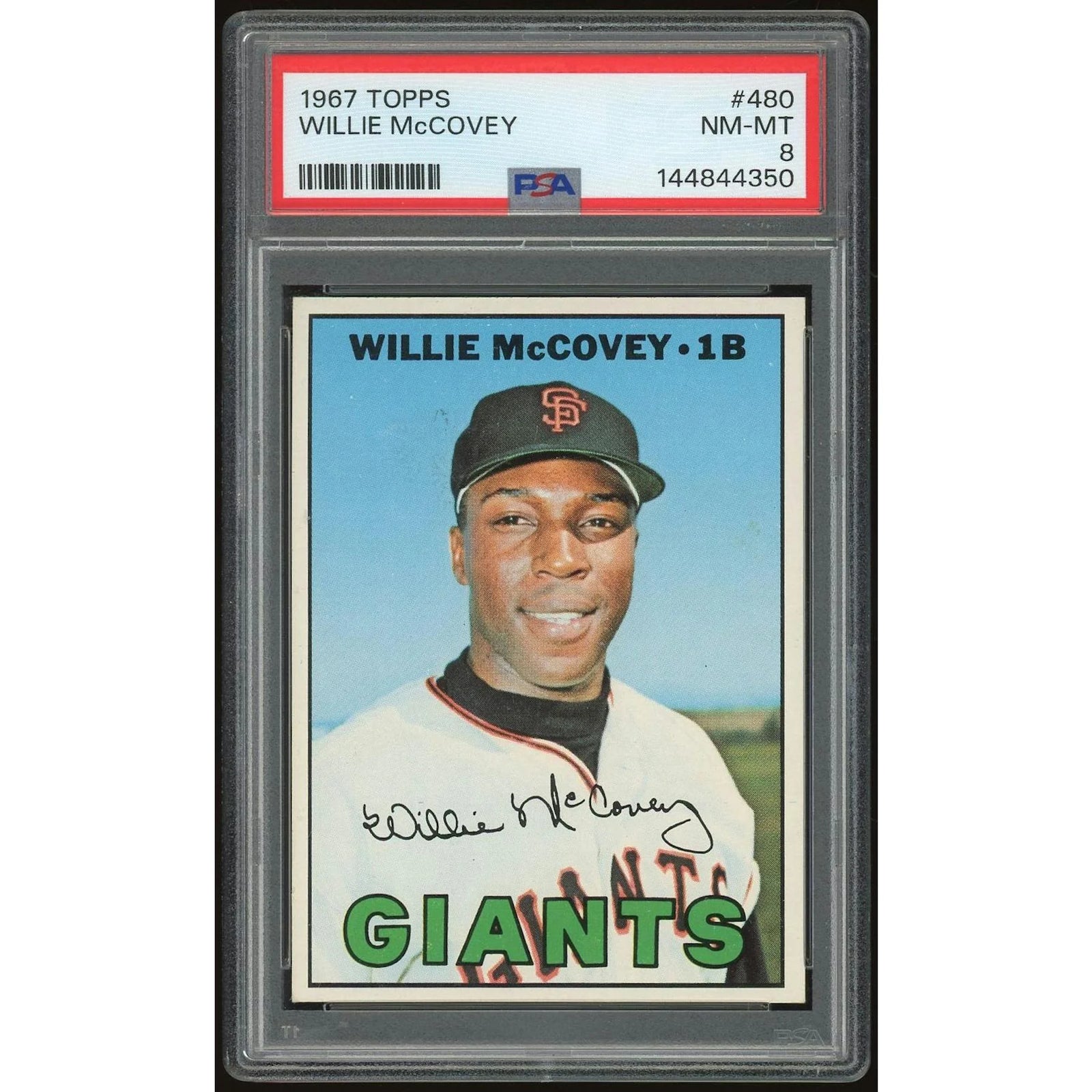 Willie McCovey 1967 Topps #480 Baseball Card | PSA 8