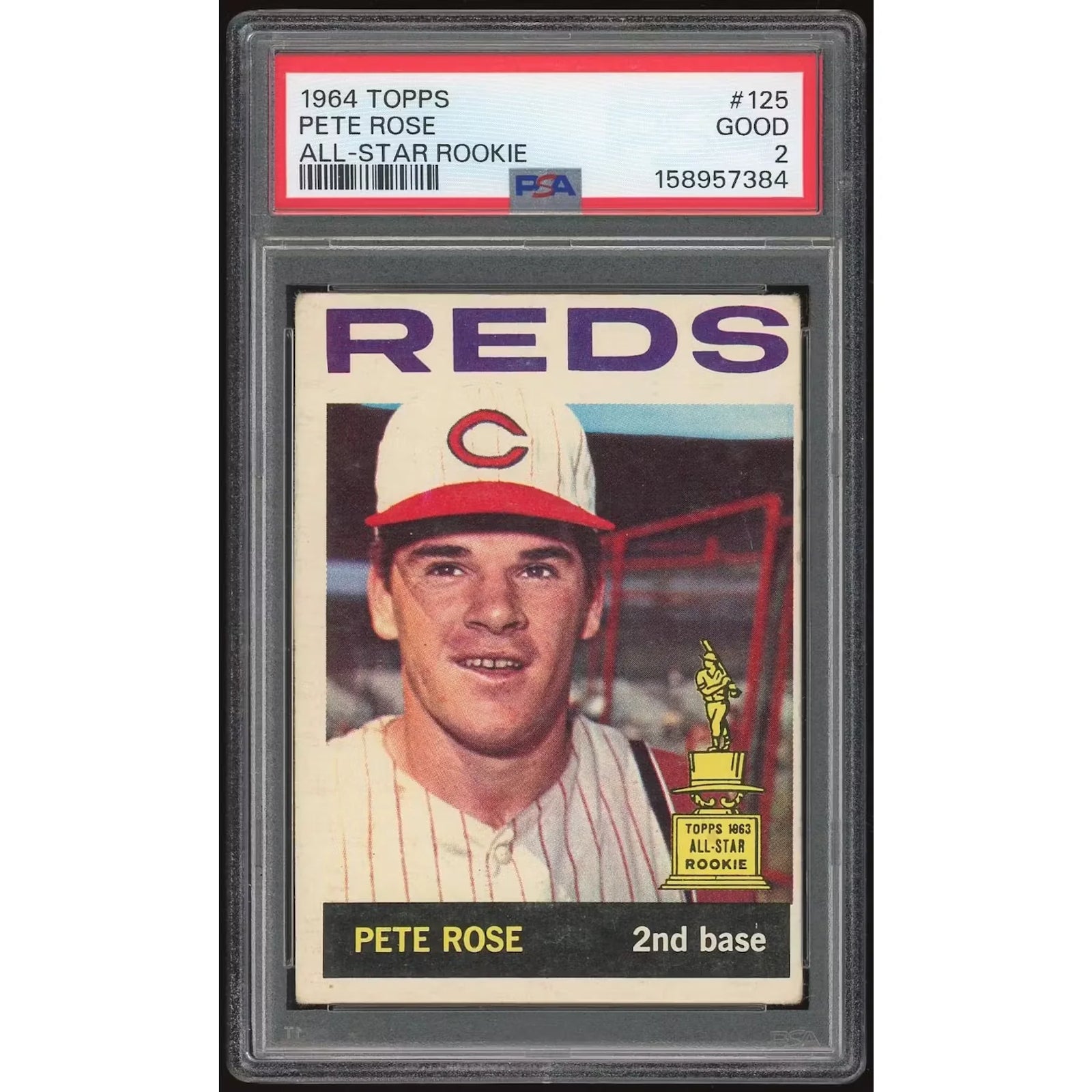 1964 Topps #125 Pete Rose Baseball Card | PSA 2