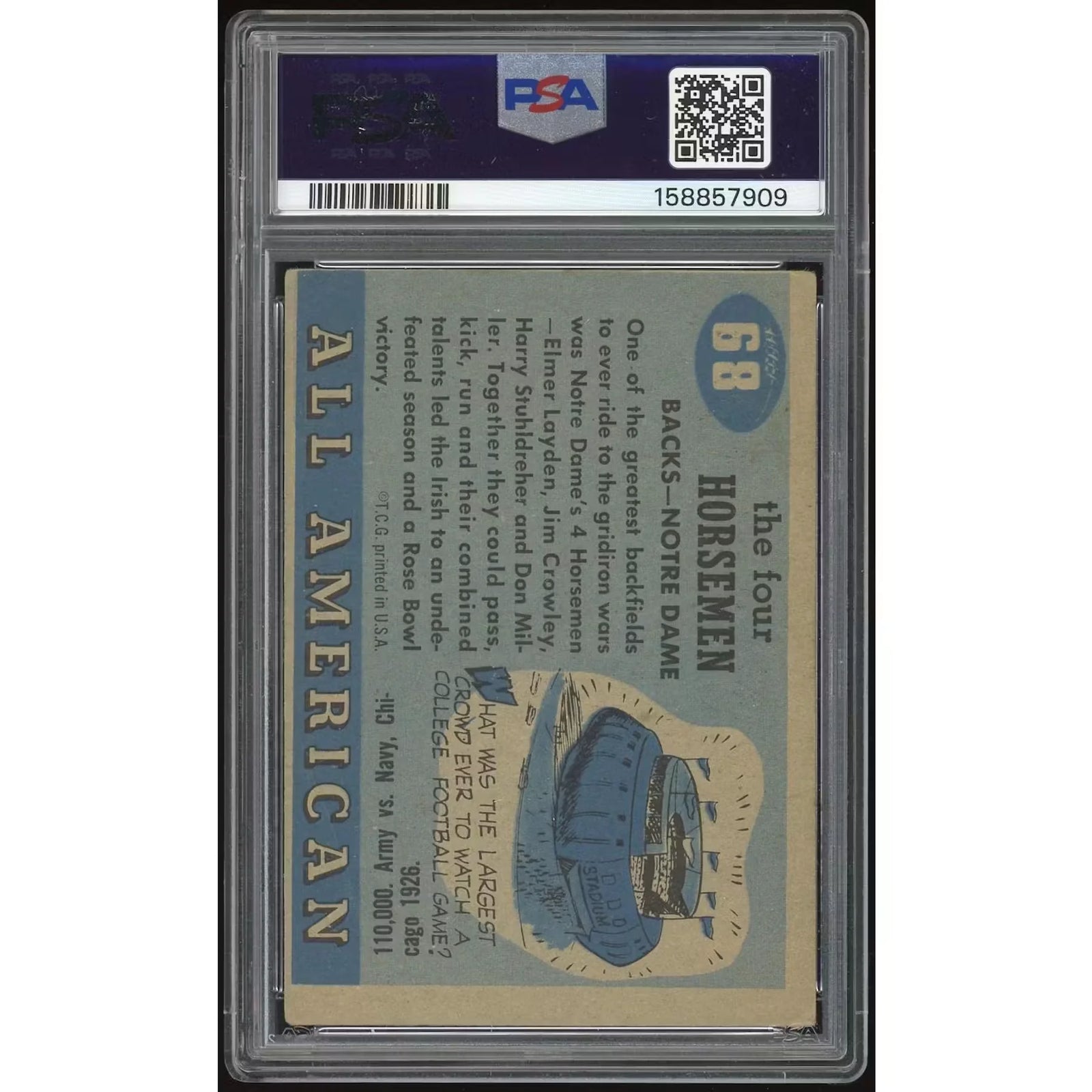 1955 Topps All-American #68 The Four Horsemen | PSA 2
