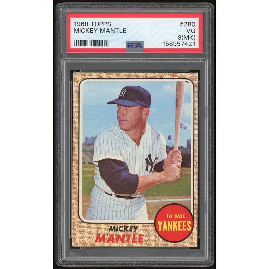 1968 Topps #280 Mickey Mantle Card | PSA 3