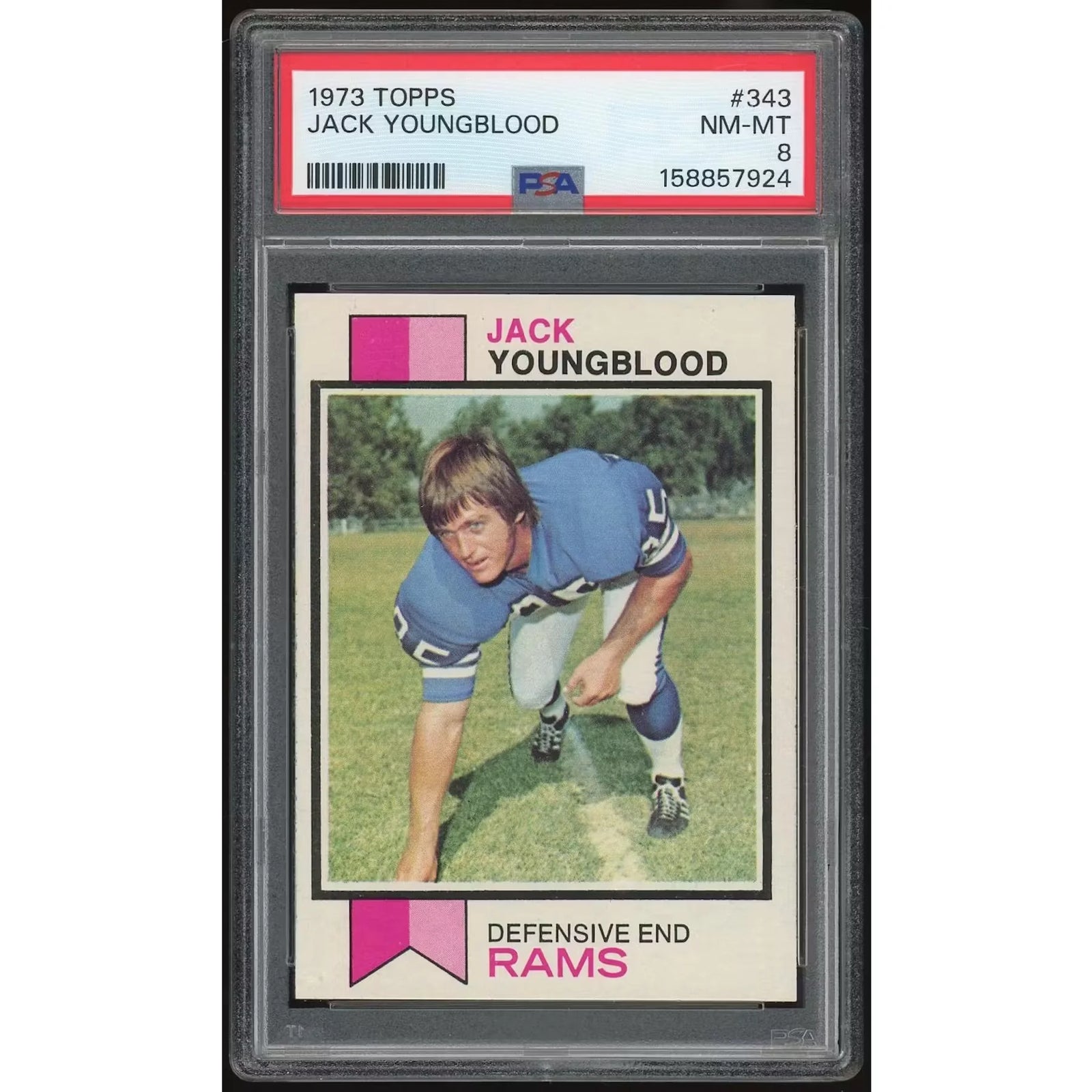 Jack Youngblood 1973 Topps #343 Rookie Card | PSA 8