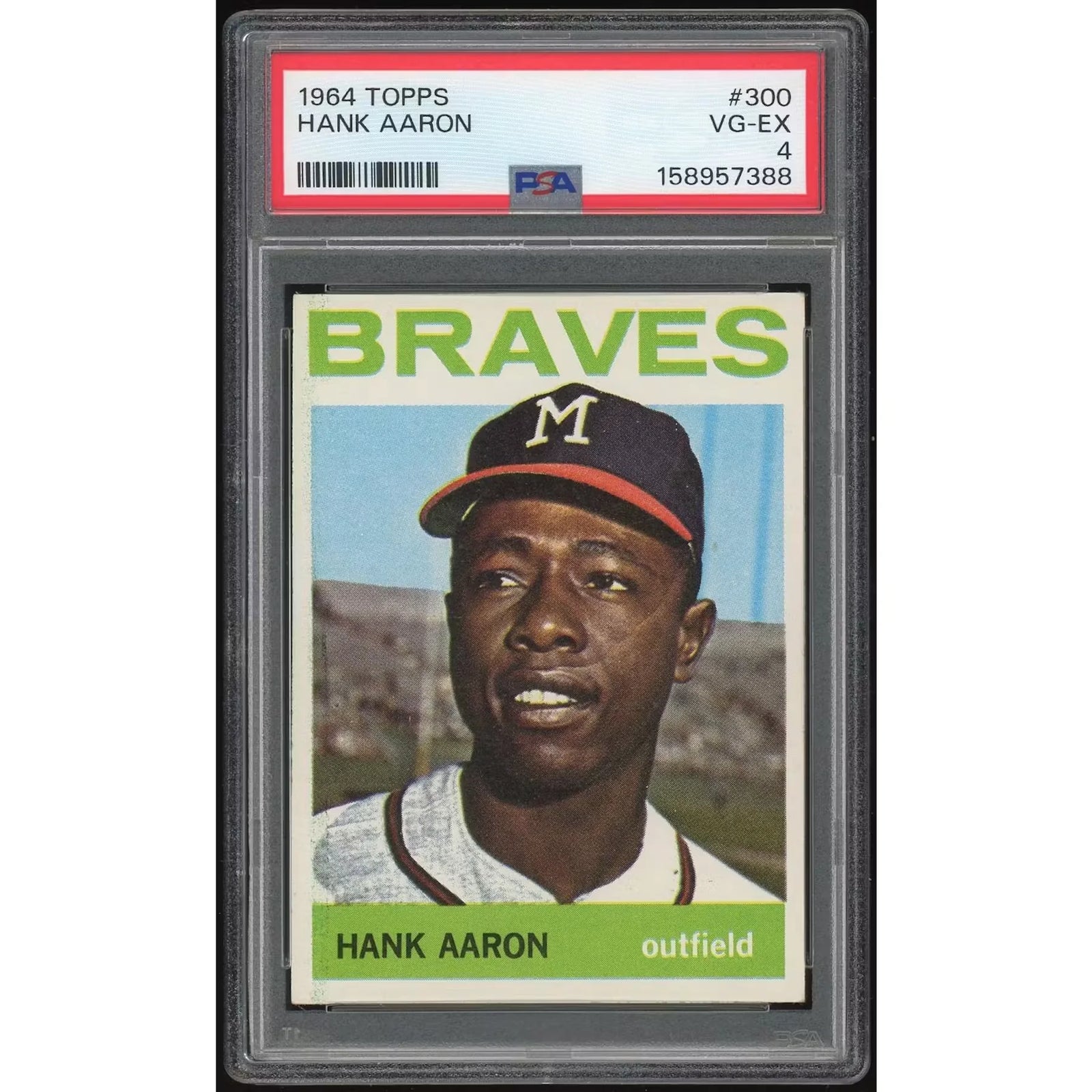 1964 Topps #300 Hank Aaron Baseball Card | PSA 4