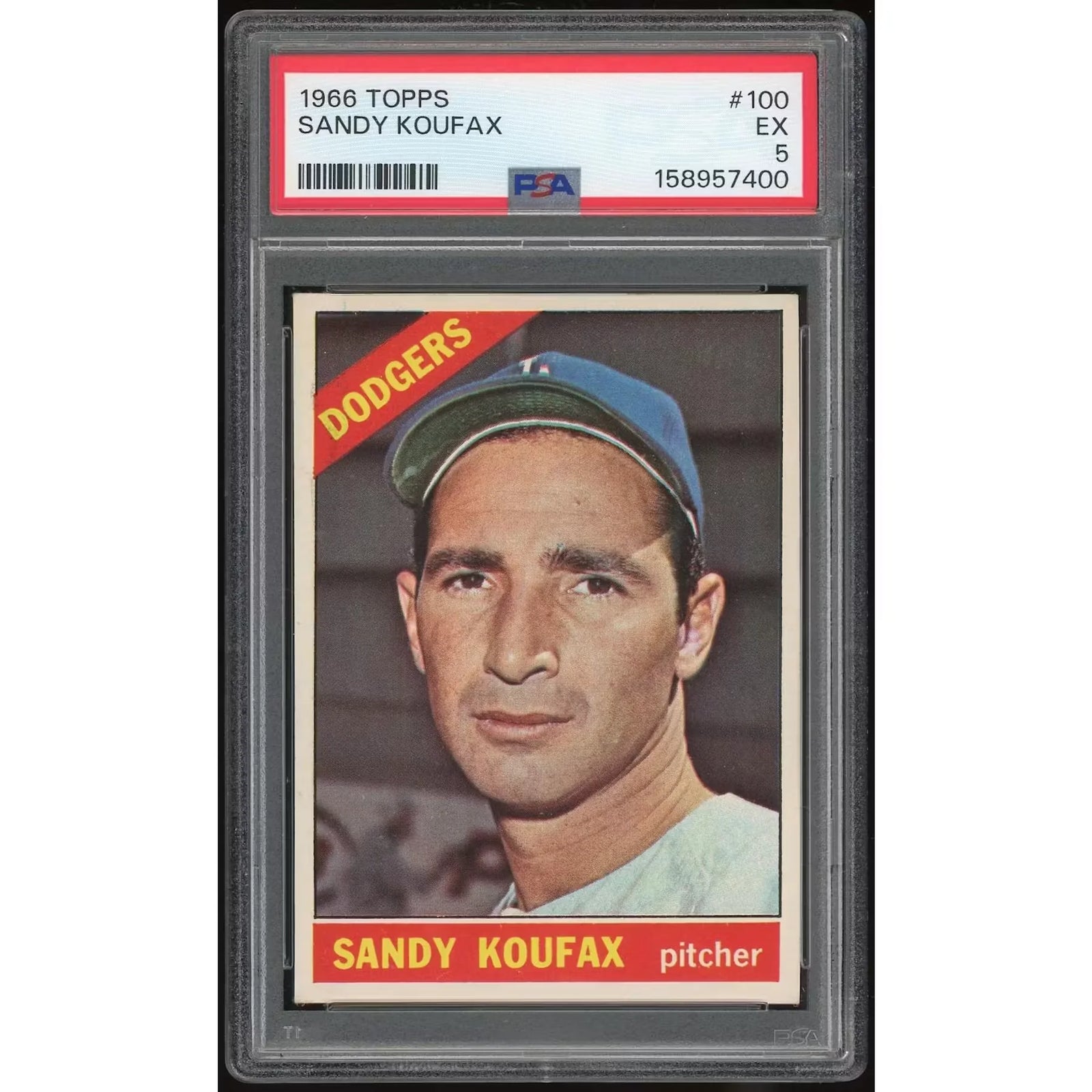Sandy Koufax 1966 Topps #100 Baseball Card | PSA 5