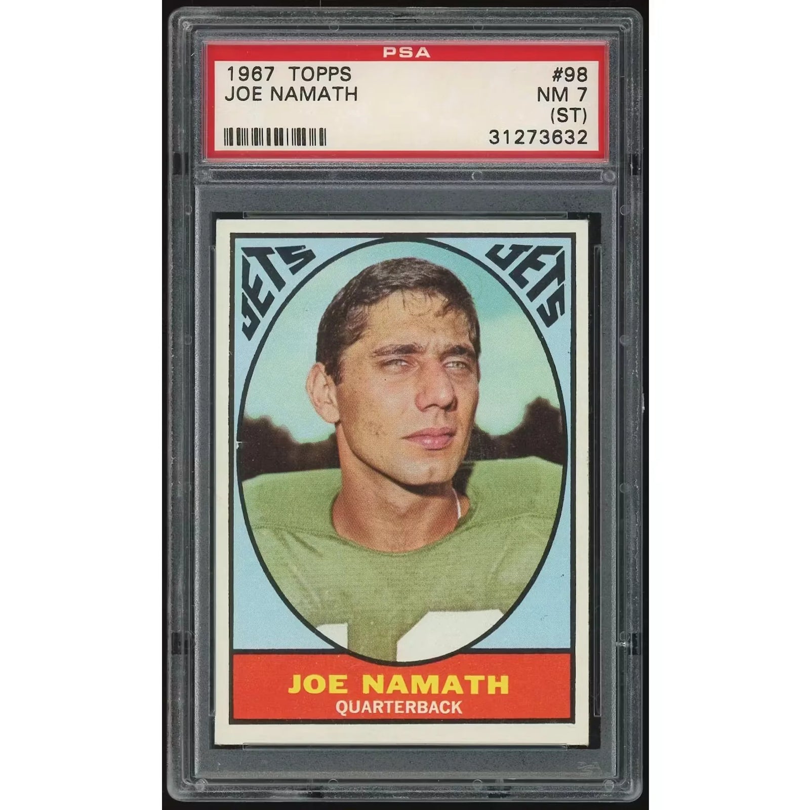 Joe Namath 1967 Topps #98 Football Card | PSA 7