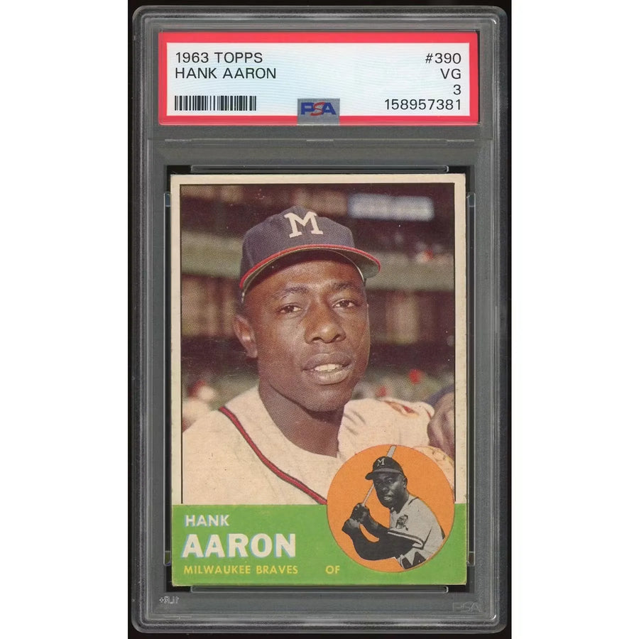 Hank Aaron 1963 Topps #390 Card | PSA 3