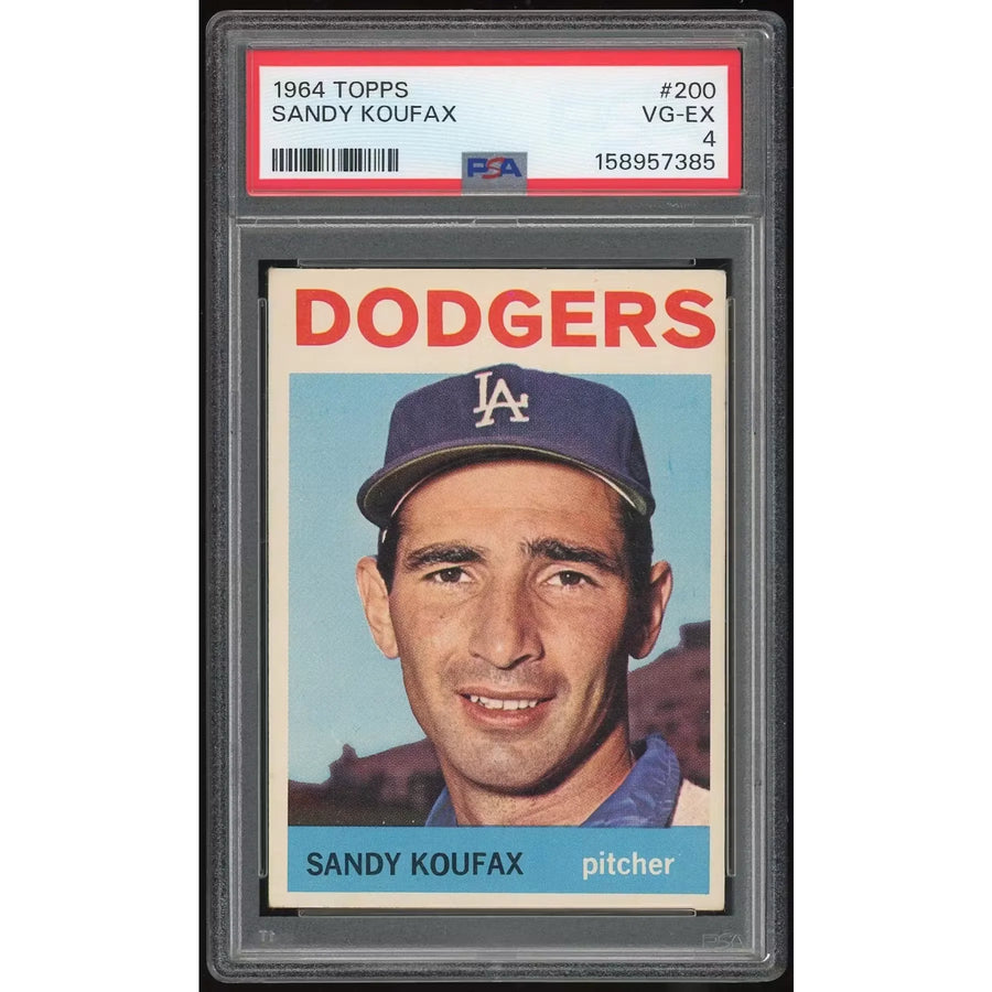 Sandy Koufax 1964 Topps #200 Baseball Card | PSA 4