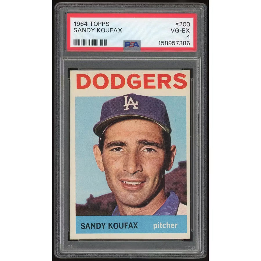Sandy Koufax 1964 Topps #200 Baseball Card | PSA 4