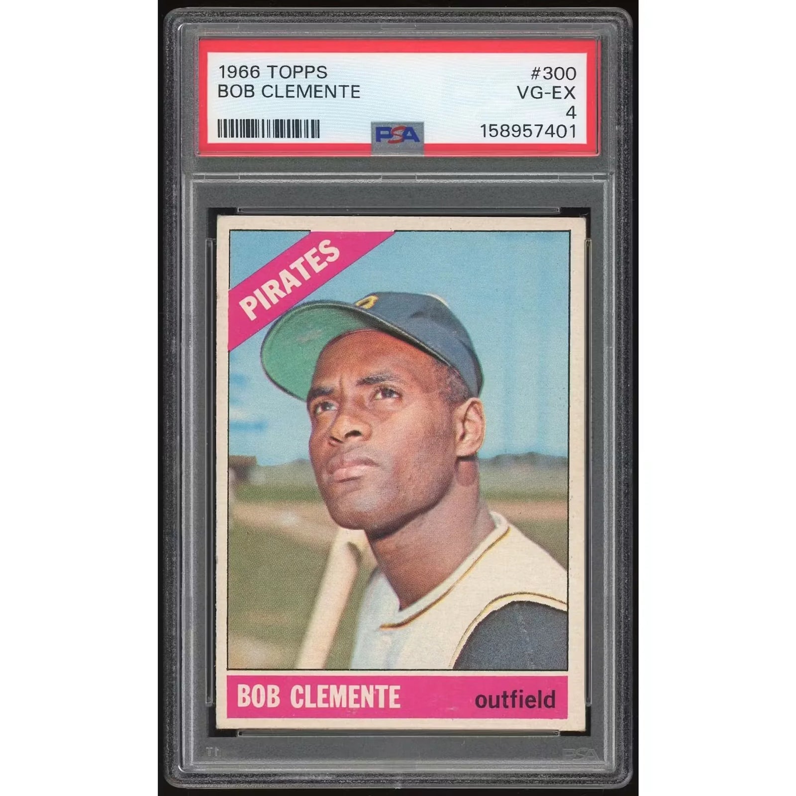 Roberto Clemente 1966 Topps #300 Baseball Card | PSA 4