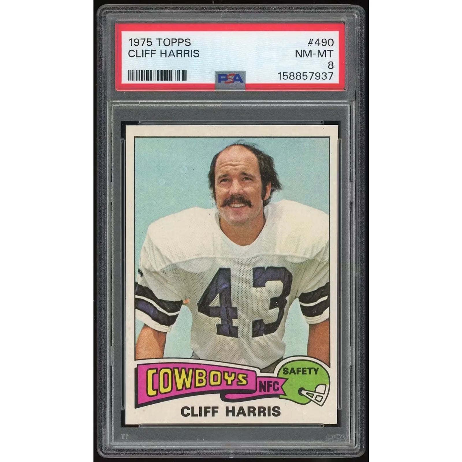Cliff Harris 1975 Topps #490 Rookie Card | PSA 8
