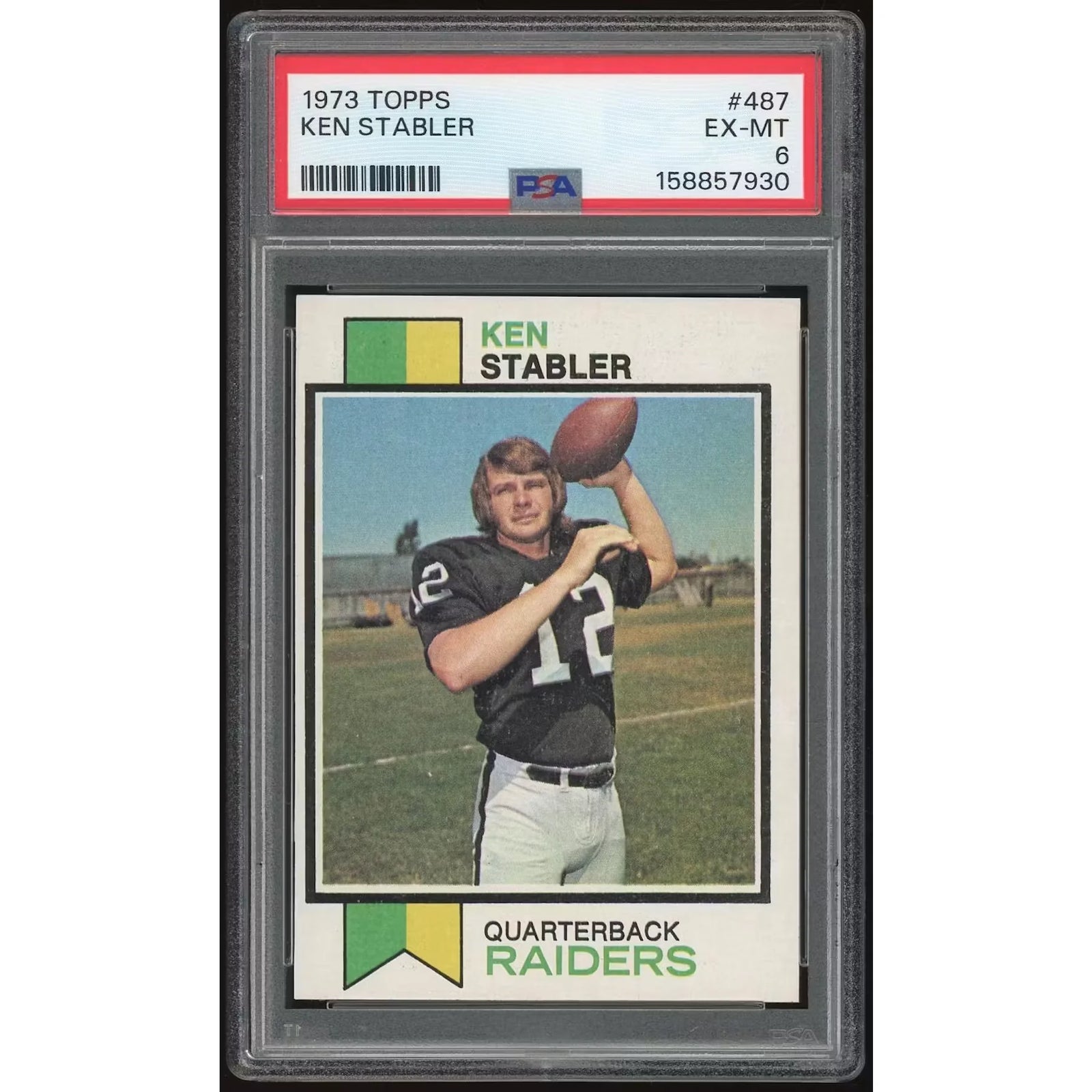 1973 Topps #487 Ken Stabler Rookie Card | PSA 6