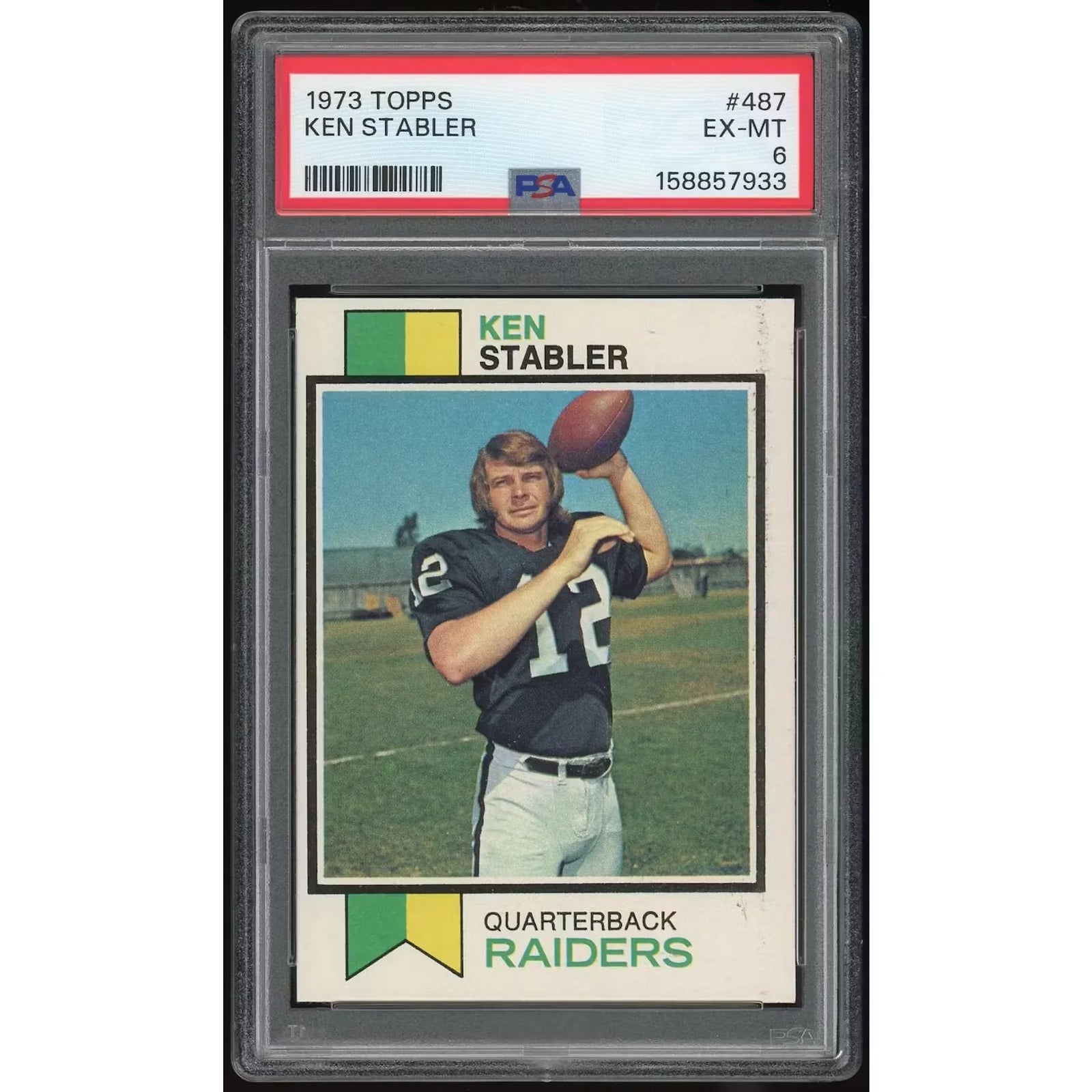 Ken Stabler 1973 Topps #487 Rookie Card | PSA 6