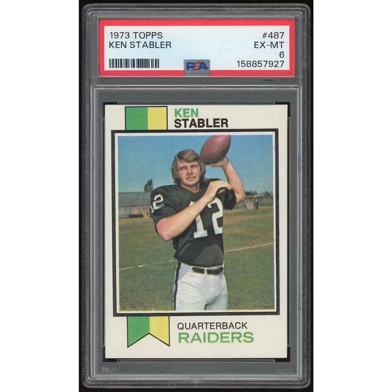 1973 Topps #487 Ken Stabler Rookie Card | PSA 6