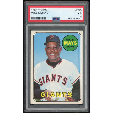 Willie Mays 1969 Topps #190 Baseball Card | PSA 3