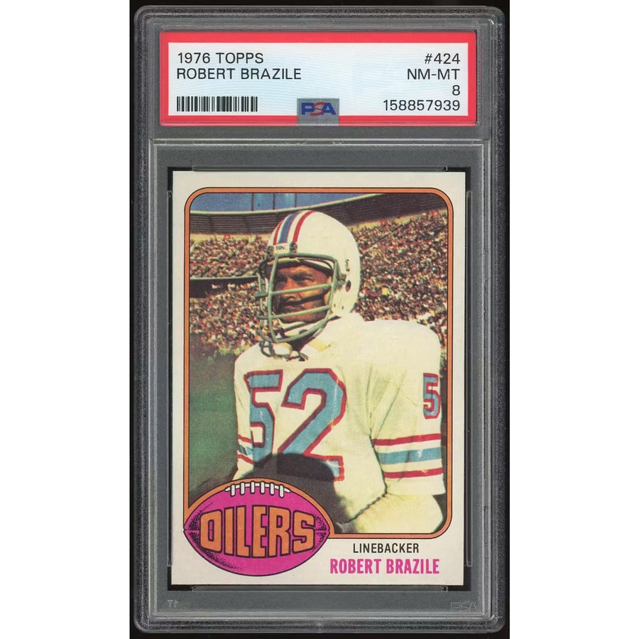 Robert Brazile 1976 Topps #424 Rookie Card | PSA 8