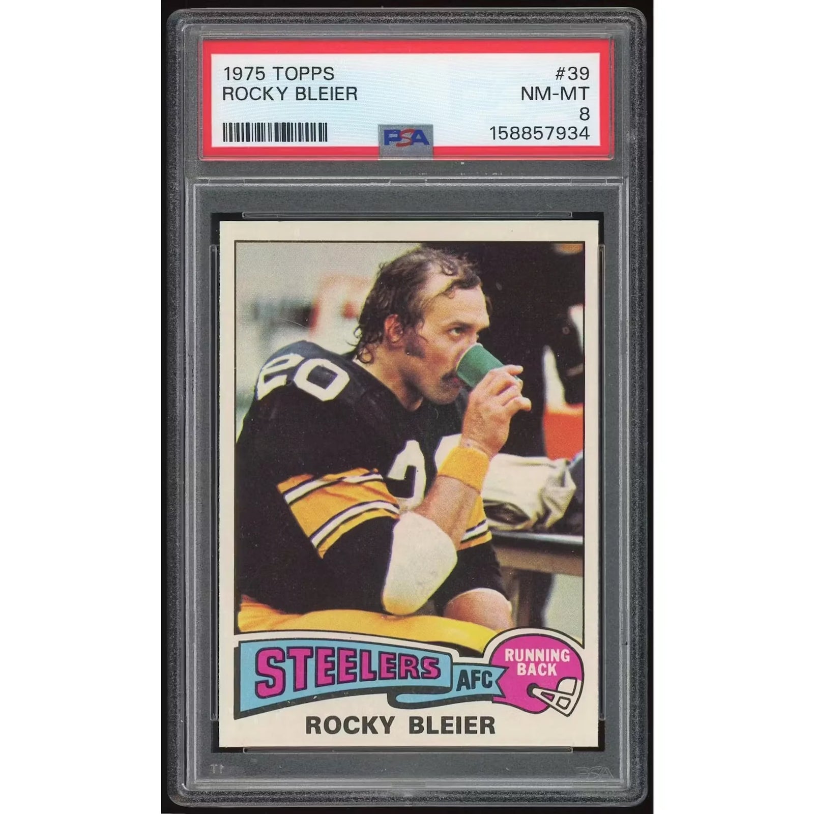 Rocky Bleier 1975 Topps #39 Rookie Card | PSA 8