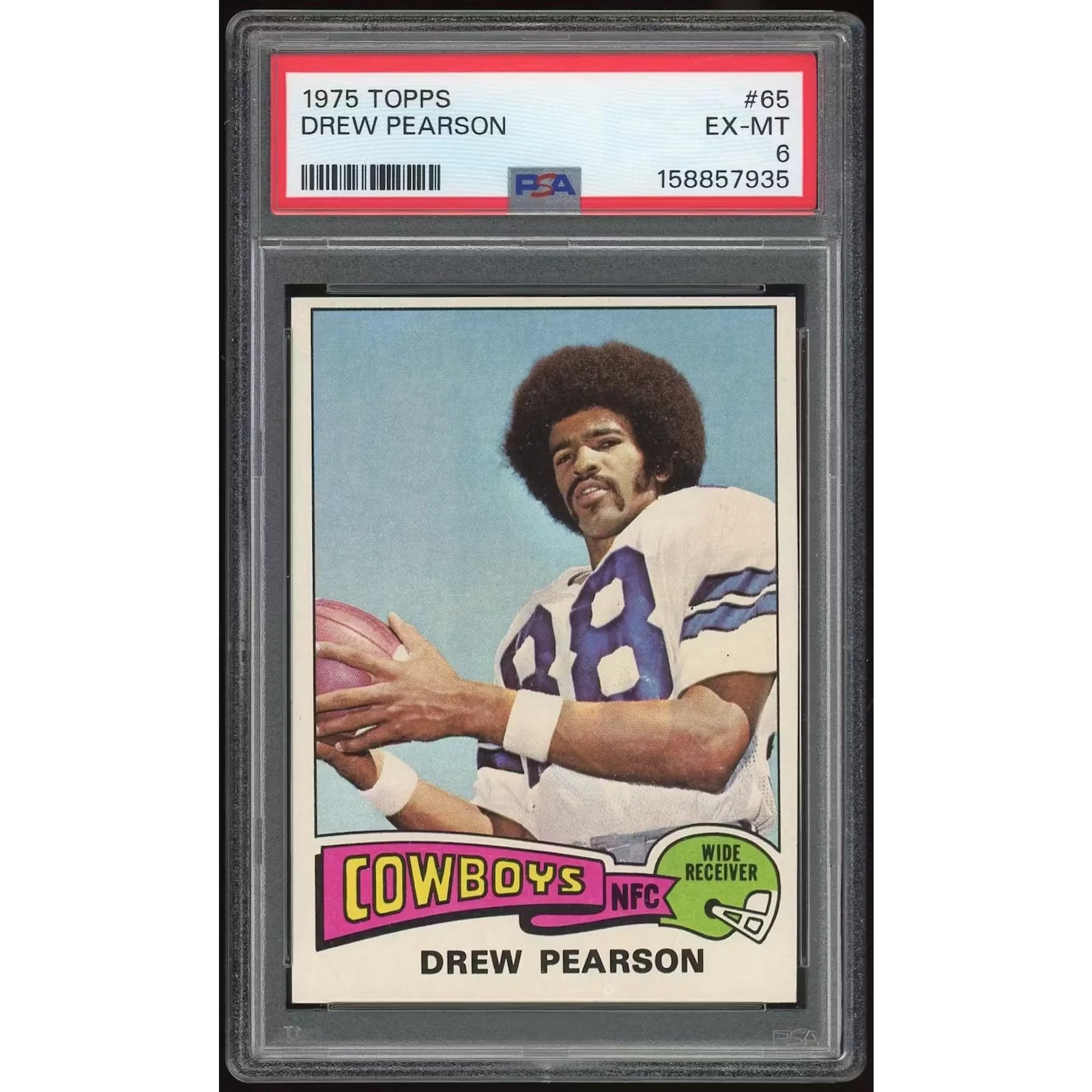 Drew Pearson 1975 Topps #65 Rookie Card | PSA 6