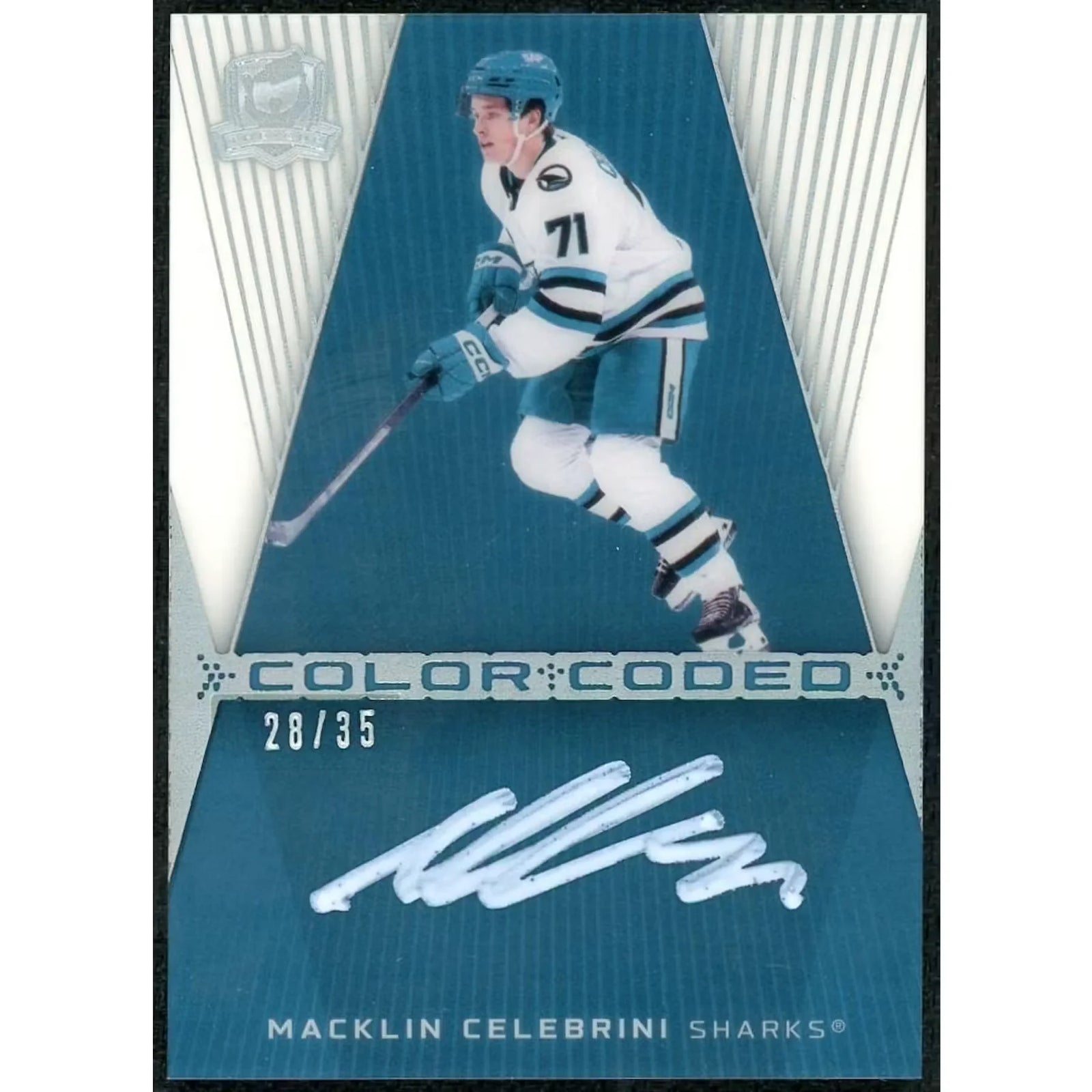 Macklin Celebrini Signed 2024-25 Upper Deck The Cup Rookie Card | Color Coded Auto/35