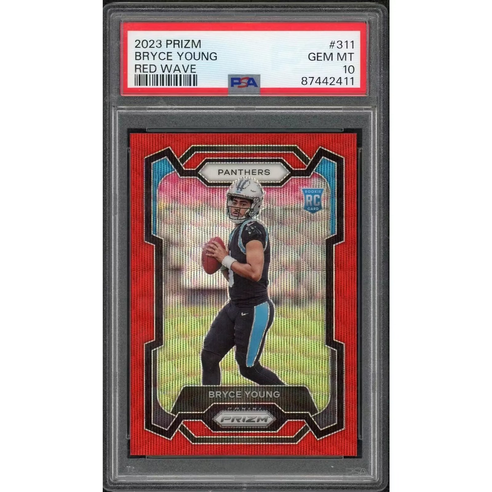 Bryce Young 2023 Panini Prizm Red Wave Rookie Card #311 | PSA 10
