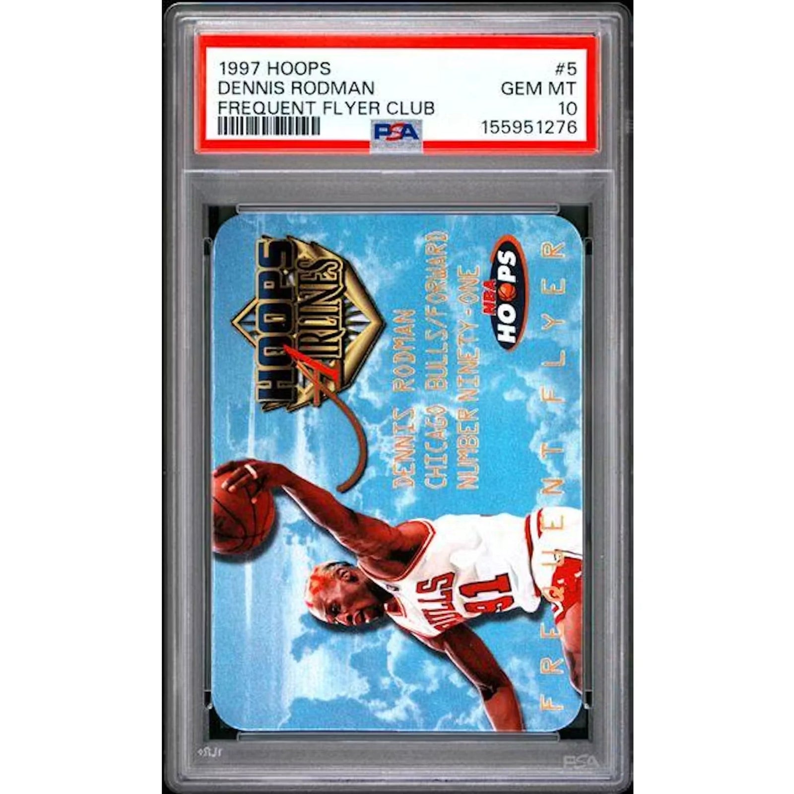 Dennis Rodman 1997 Hoops Frequent Flyer Club #5 | PSA 10