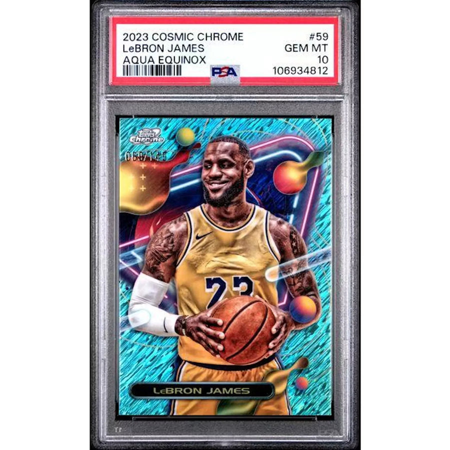 LeBron James 2023 Topps Cosmic Chrome Aqua Equinox #59 | PSA 10