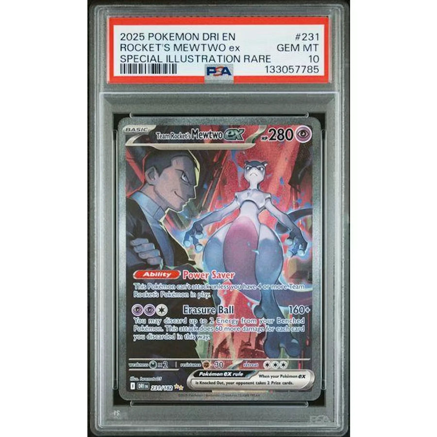2025 Pokemon Destined Rivals Team Rocket's Mewtwo SIR #231 | PSA 10