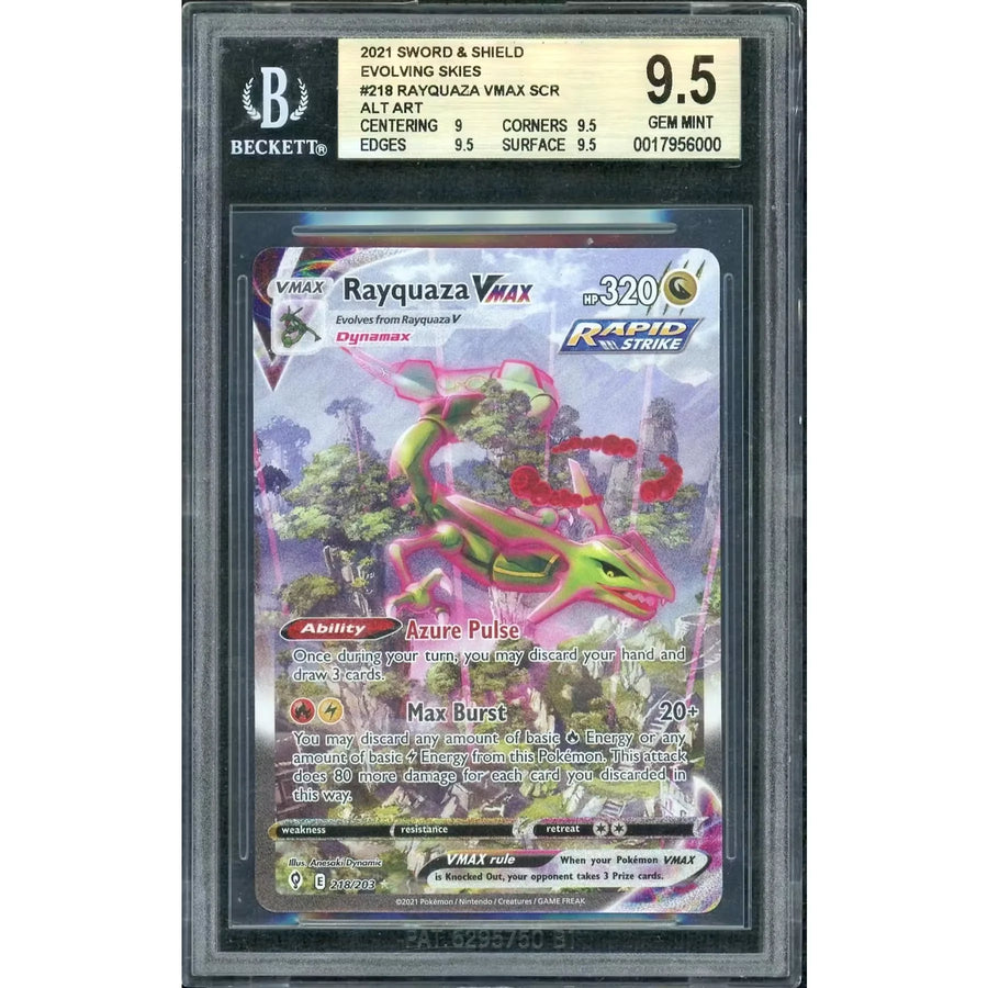 Rayquaza VMAX Alternate Art #218 | 2021 Evolving Skies BGS 9.5