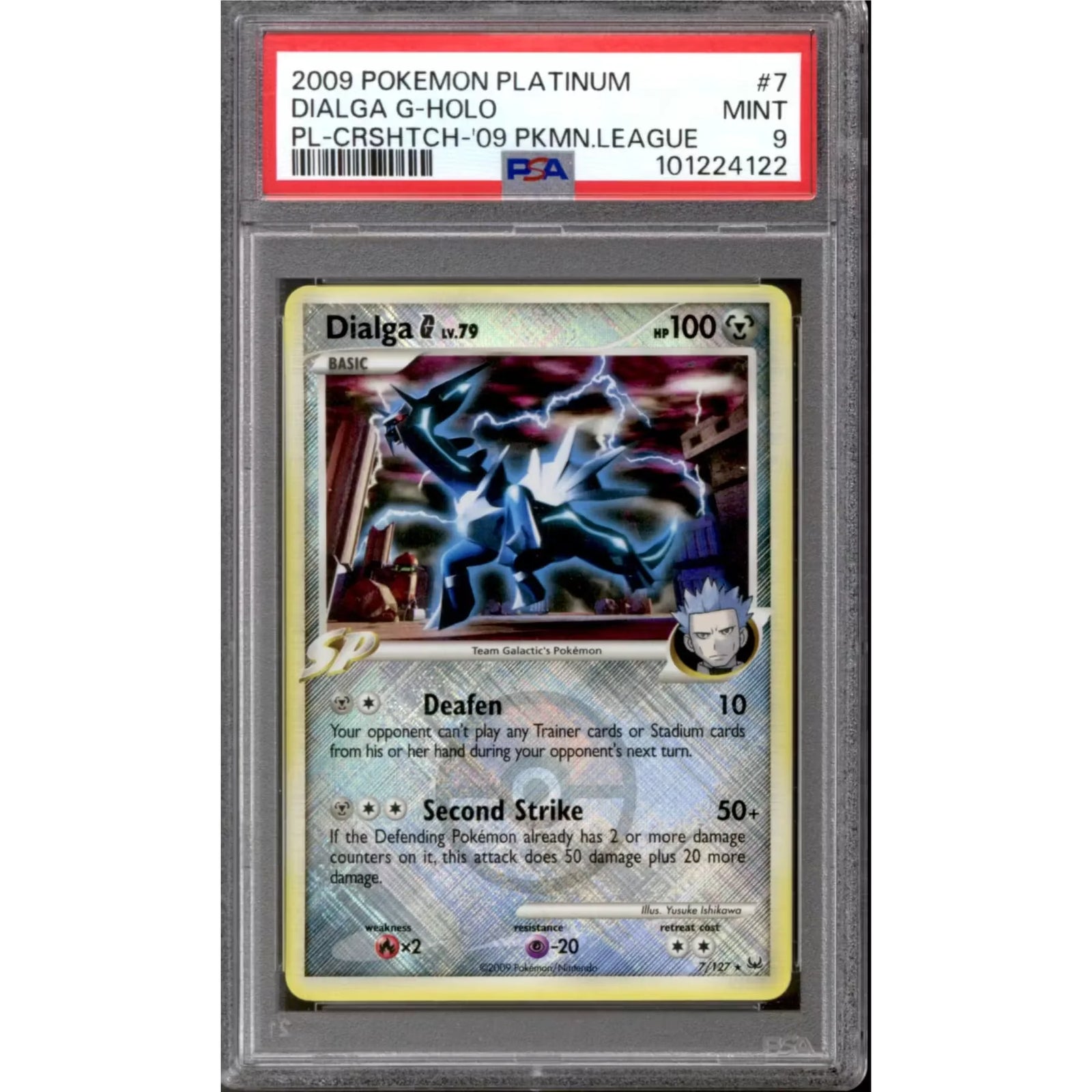 Dialga G Platinum League Promo Card 7/127 | PSA 9 Graded