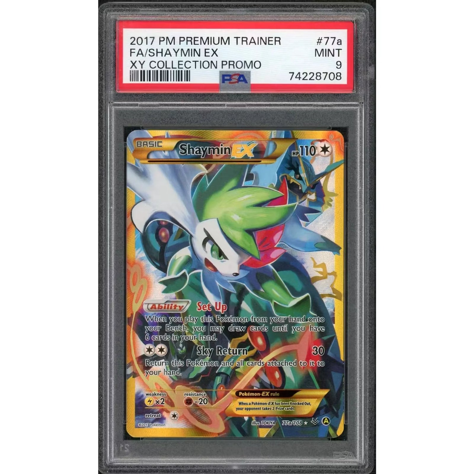 2017 Pokemon Premium Trainer Shaymin EX XY Promo #77a | PSA 9