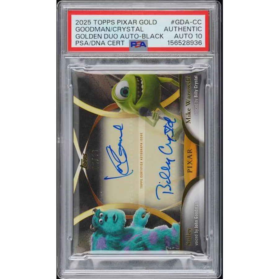 2025 Topps Pixar Gold Sulley and Mike Wazowski Dual Auto | PSA 10