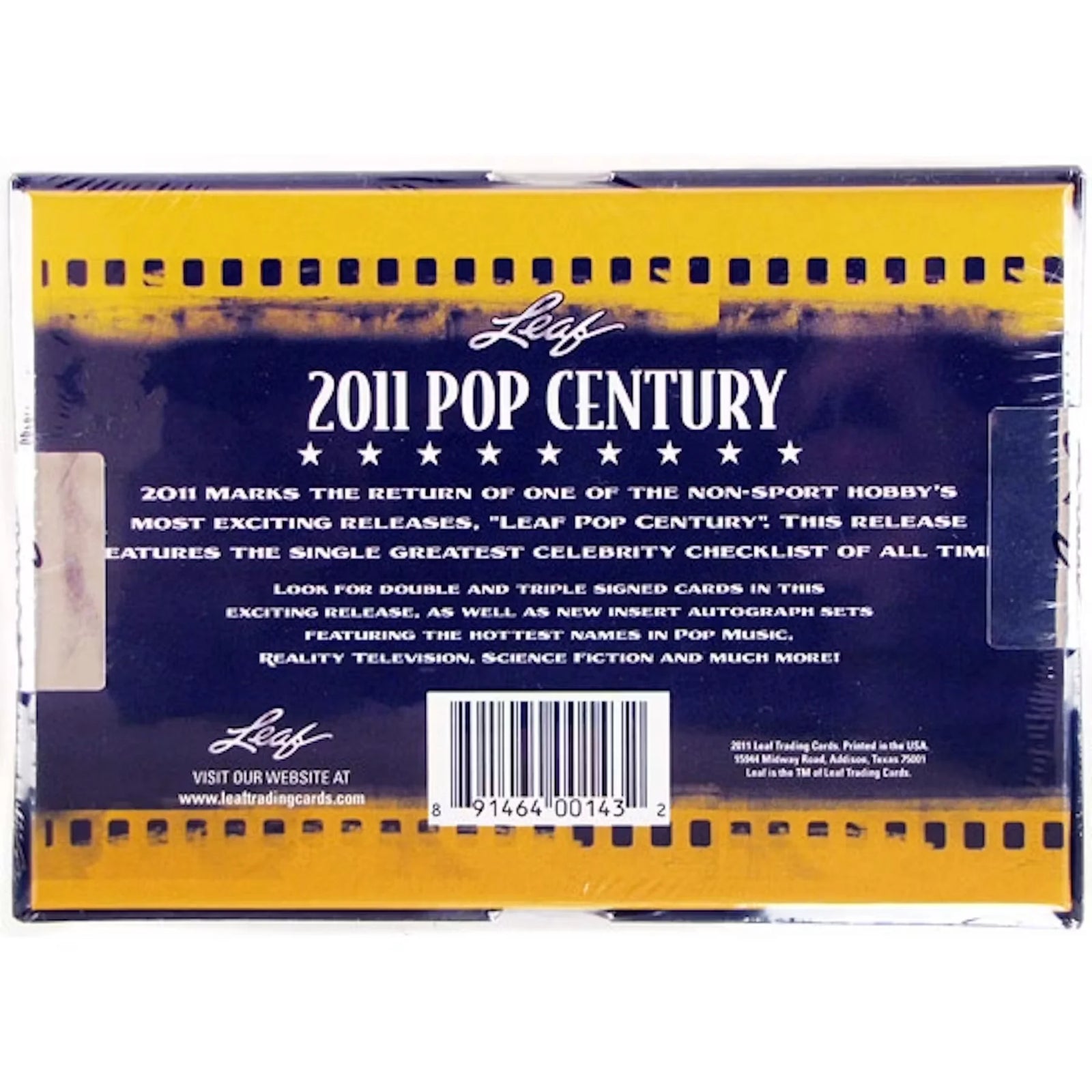 2011 Leaf Pop Century Hobby Box | Signed Entertainment Cards (Ships Sealed Only)