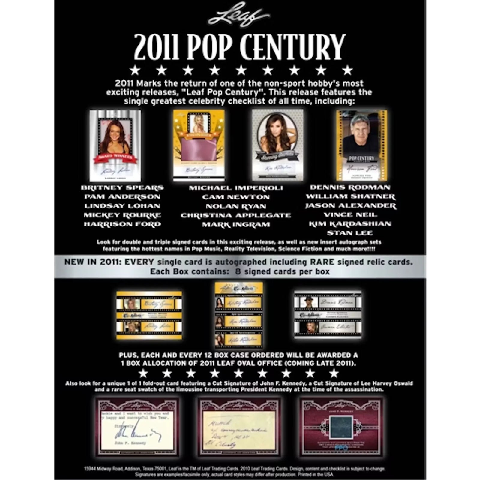 2011 Leaf Pop Century Hobby Box | Signed Entertainment Cards (Ships Sealed Only)