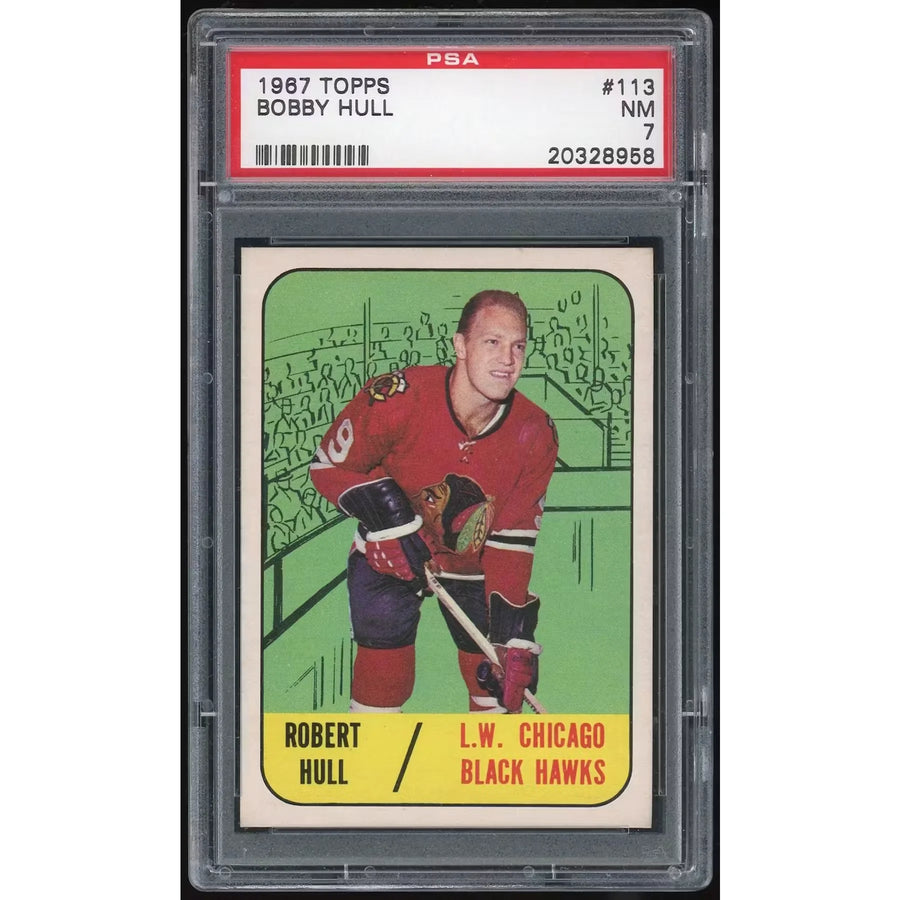 Bobby Hull 1967-68 Topps #113 Hockey Card | PSA 7