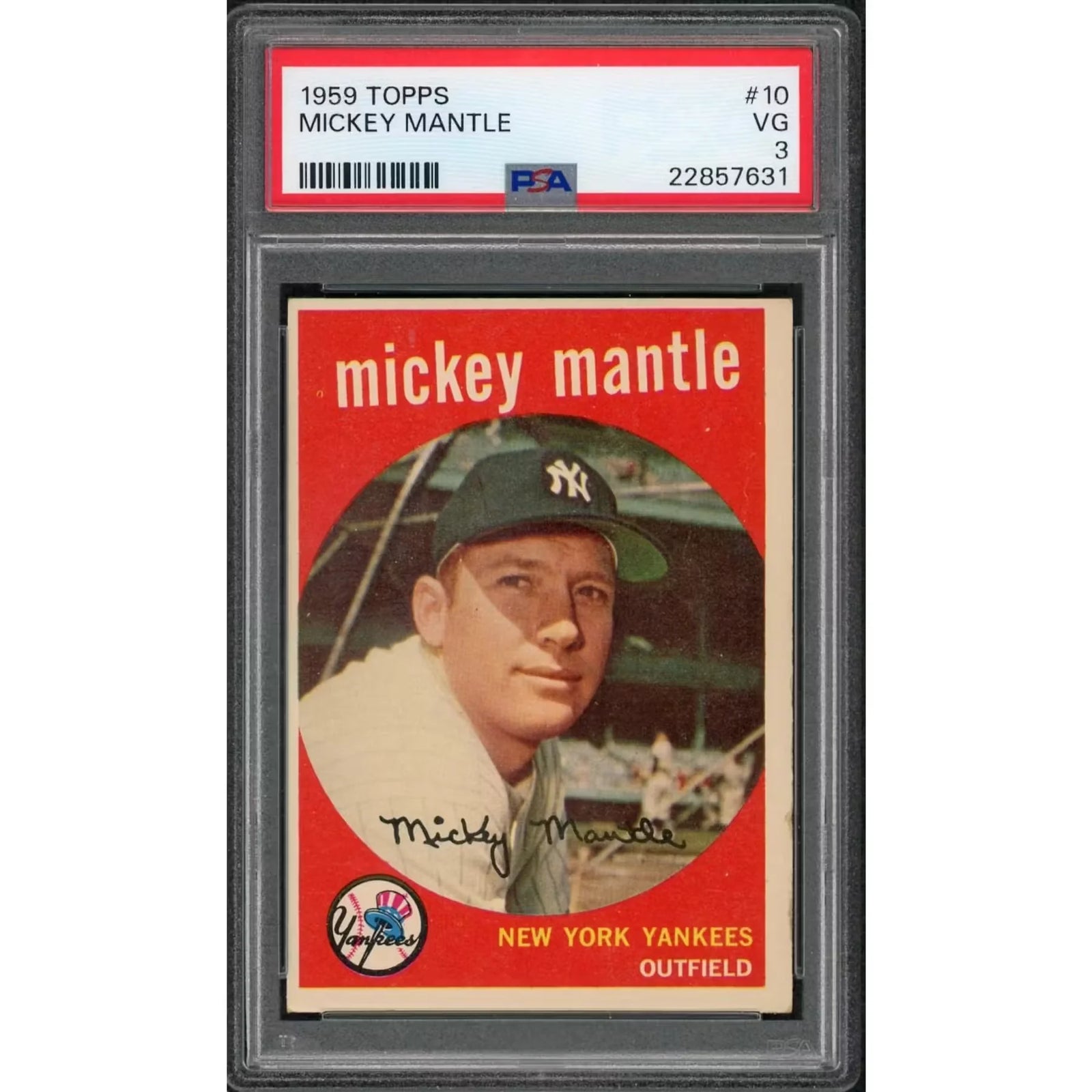 Mickey Mantle 1959 Topps #10 Card | PSA 3