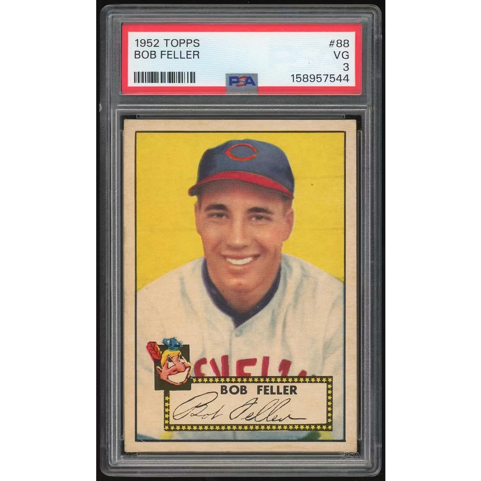1952 Topps #88 Bob Feller Baseball Card | PSA 3