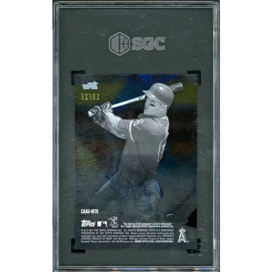 Mike Trout Signed 2017 Topps Clearly Authentic Card | SGC 9 Blue/25