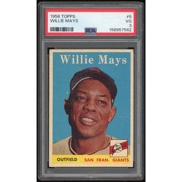 Willie Mays 1958 Topps #5 Baseball Card | PSA 3