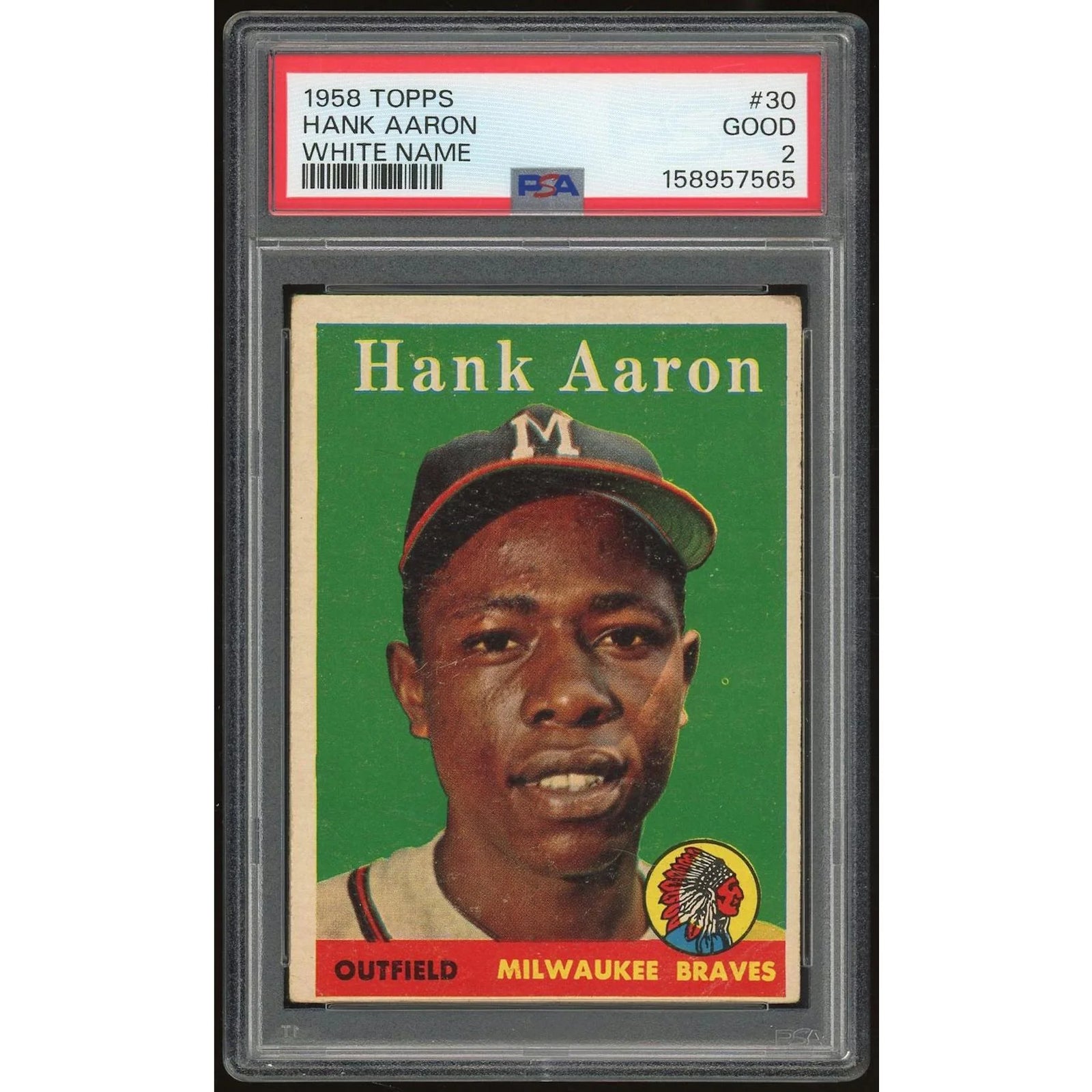 1958 Topps #30 Hank Aaron Baseball Card | PSA 2