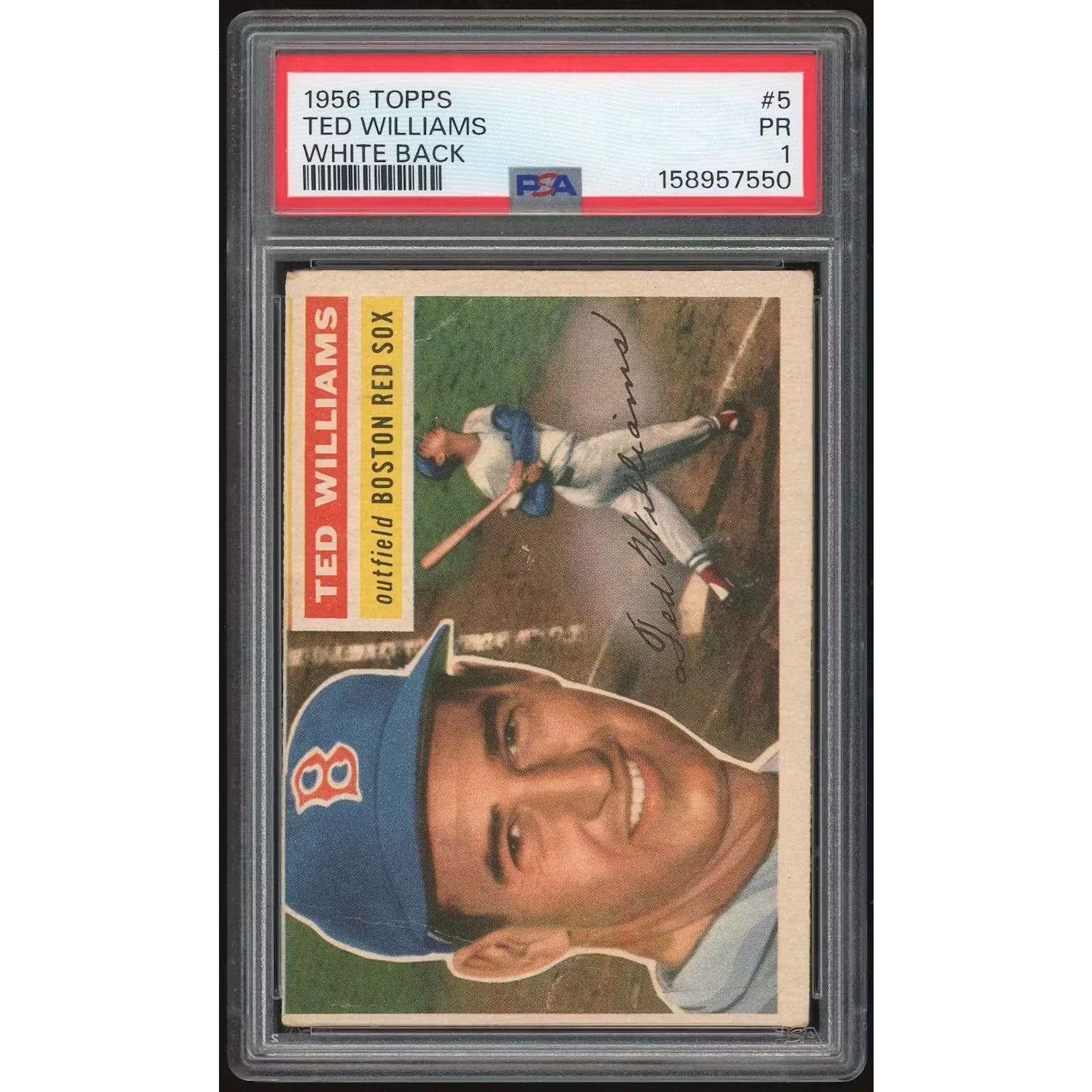 1956 Topps #5 Ted Williams Card | PSA 1