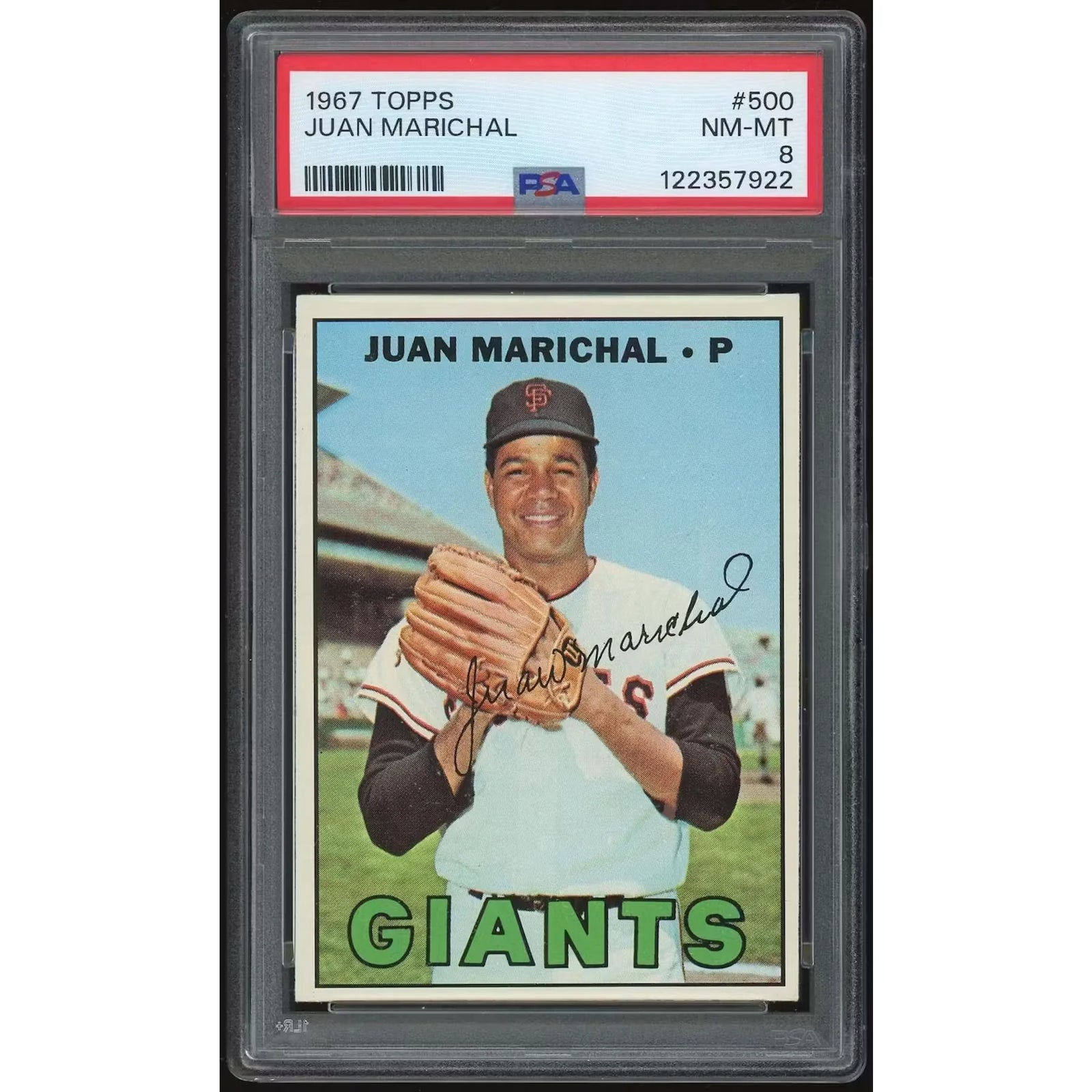 Juan Marichal 1967 Topps #500 Baseball Card | PSA 8