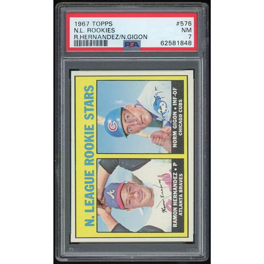 1967 Topps #576 Ramon Hernandez/Norm Gigon Rookie Card | PSA 7