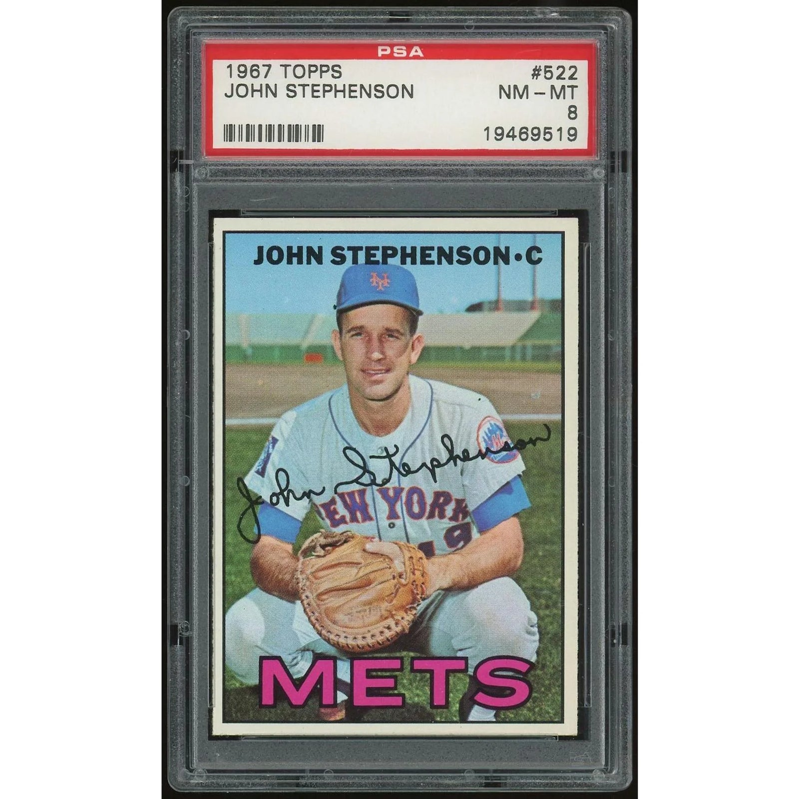 John Stephenson 1967 Topps #522 Card | PSA 8