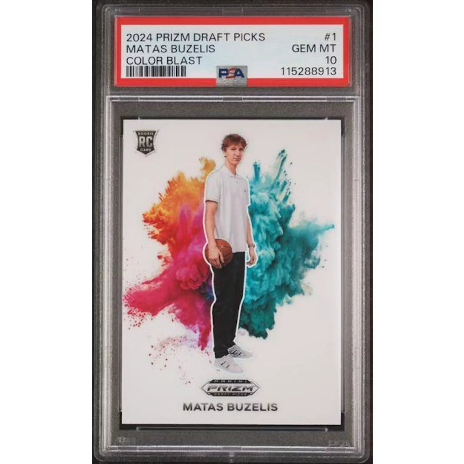 Matas Buzelis 2024 Panini Prizm Draft Picks Rookie Color Blast #1 | PSA 10