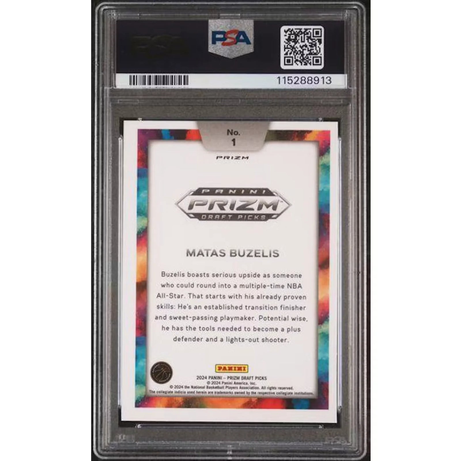 Matas Buzelis 2024 Panini Prizm Draft Picks Rookie Color Blast #1 | PSA 10