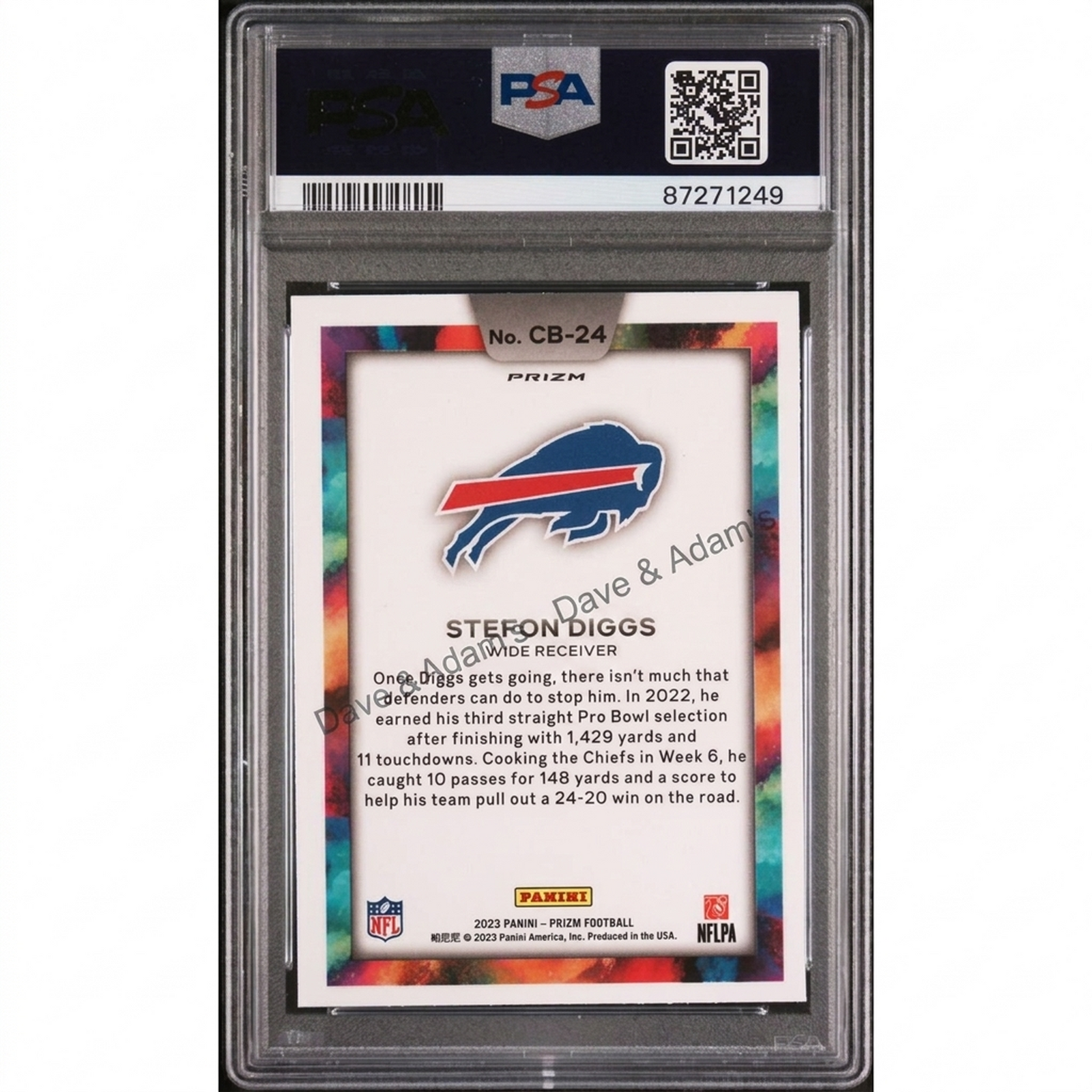Stefon Diggs 2023 Panini Prizm Color Blast #CB-24 | PSA 10
