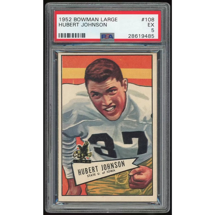 1952 Bowman Large #108 Hubert Johnston Rookie Card | PSA 5