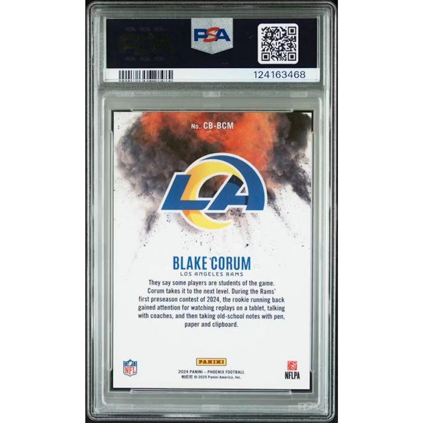 Blake Corum 2024 Panini Phoenix Rookie Color Blast Card | PSA 10