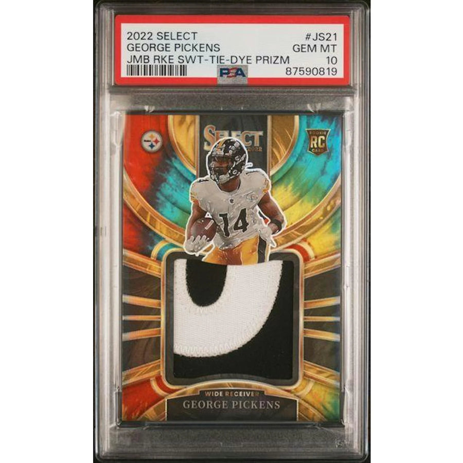 George Pickens 2022 Panini Select Tie-Dye Jumbo Rookie Swatch | PSA 10