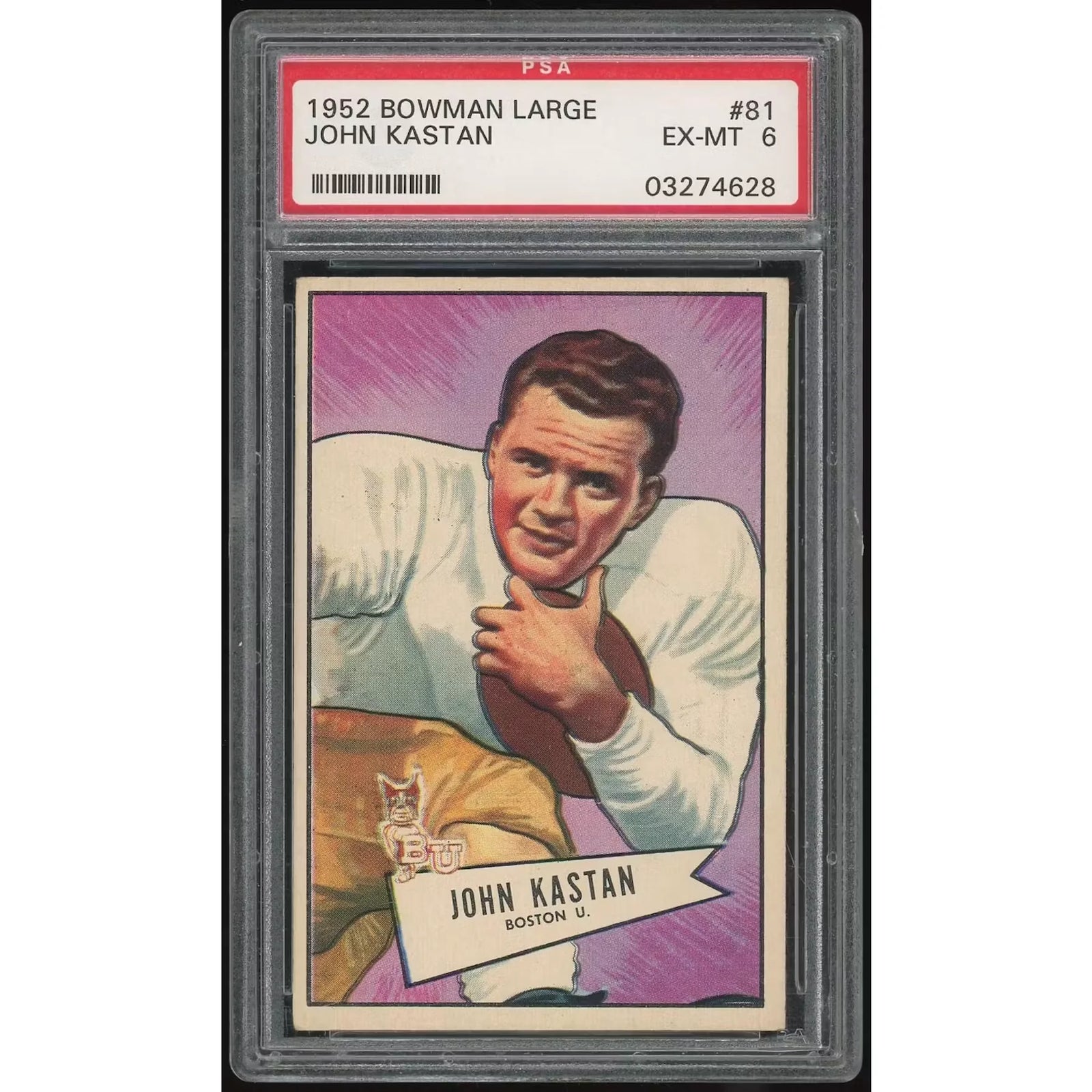 1952 Bowman Large #81 John Kastan Rookie Card | PSA 6